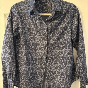 Westbound Blue Patterned Long Sleeve Shirt| Size Small